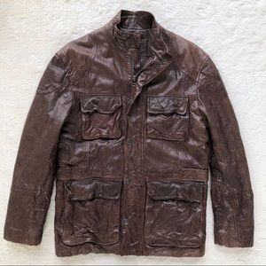 Roundtree &yorke Mens Brown lambskin coat small